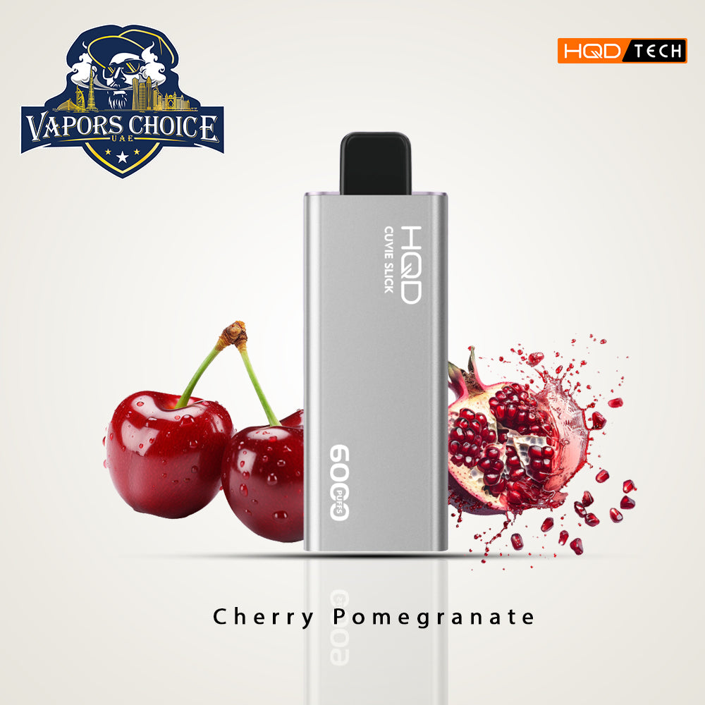 HQD CUVIE SLICK (50mg & 0mg) 6000 PUFFS - DISPOSABLE VAPE Cherry Pomegranate UAE Abu Dhabi & Fujairah